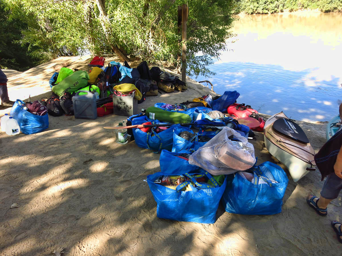 Nine days worth of "stuff" to support six people on the river.