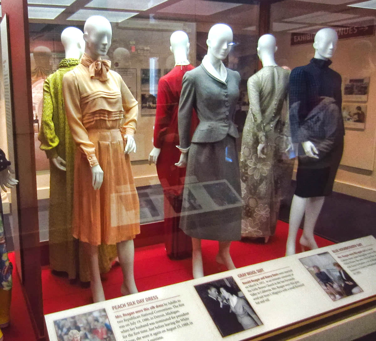 Nancy's fashions. The gray suit in the middle was her wedding suit from 1954. Nancy was a Size 4 Petite.