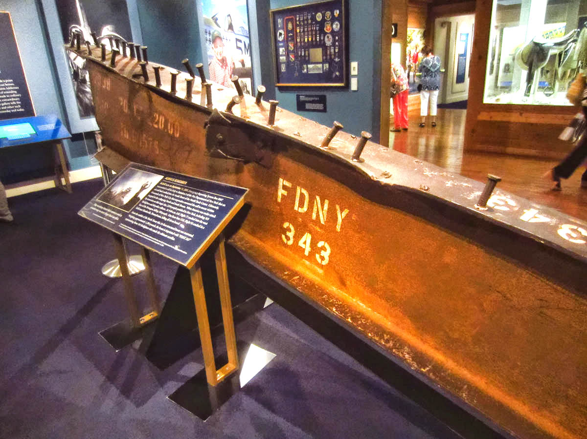 Steel beam from 9/11. I am not sure how this fits into the Reagan theme. Seems like everyone wants a piece of the action.