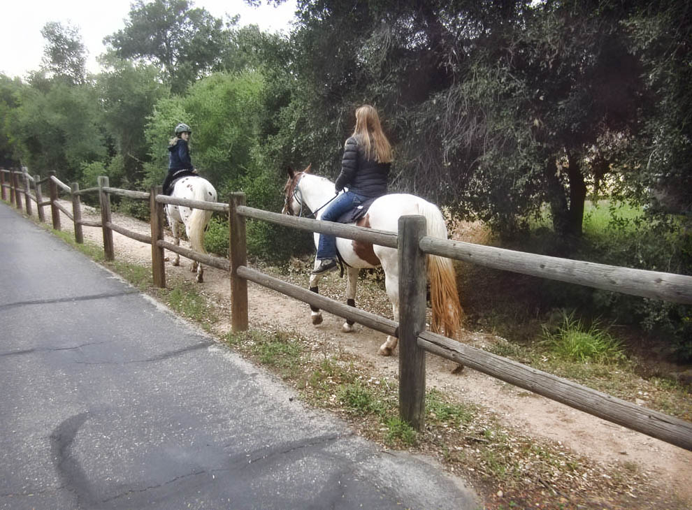 An Equestrian path runs alongside the bike trail.