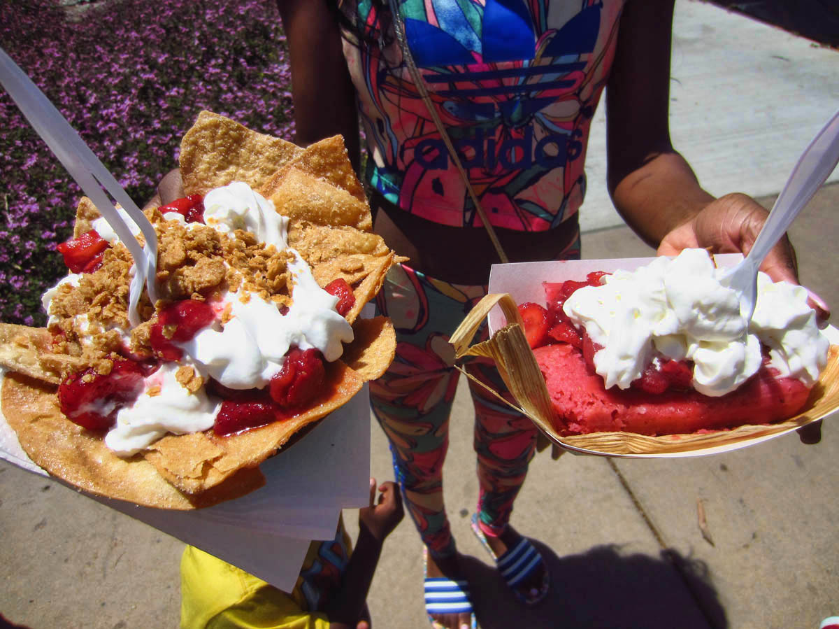 On the left, "Strawberry Nachos" and on the right, "Strawberry Tamale," neither of which sound good to me.
