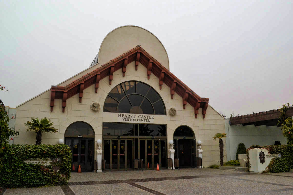 The Visitor's Center is at the bottom of the hill, often shrouded by marine layer.