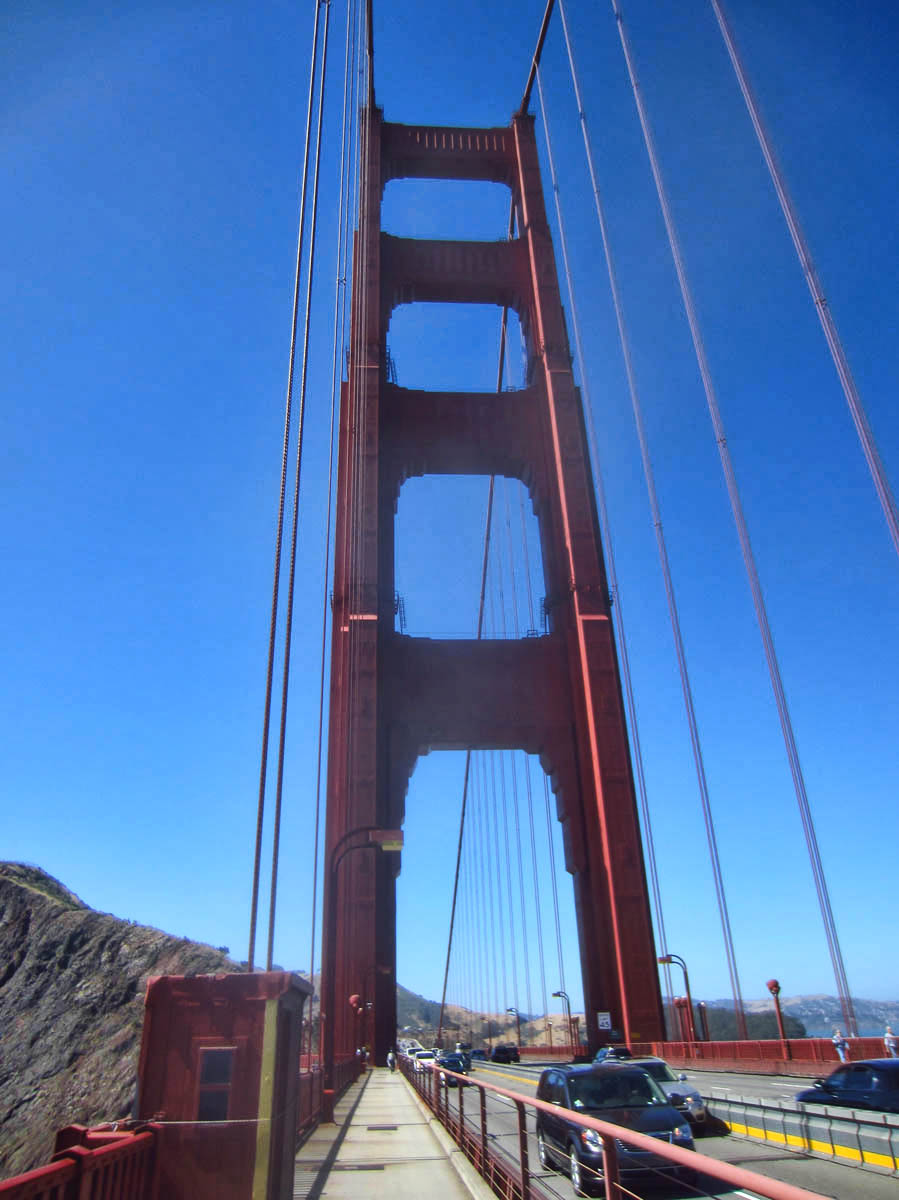 The bridge was built in 1937. At the time, it was the longest suspension bridge in the world, 