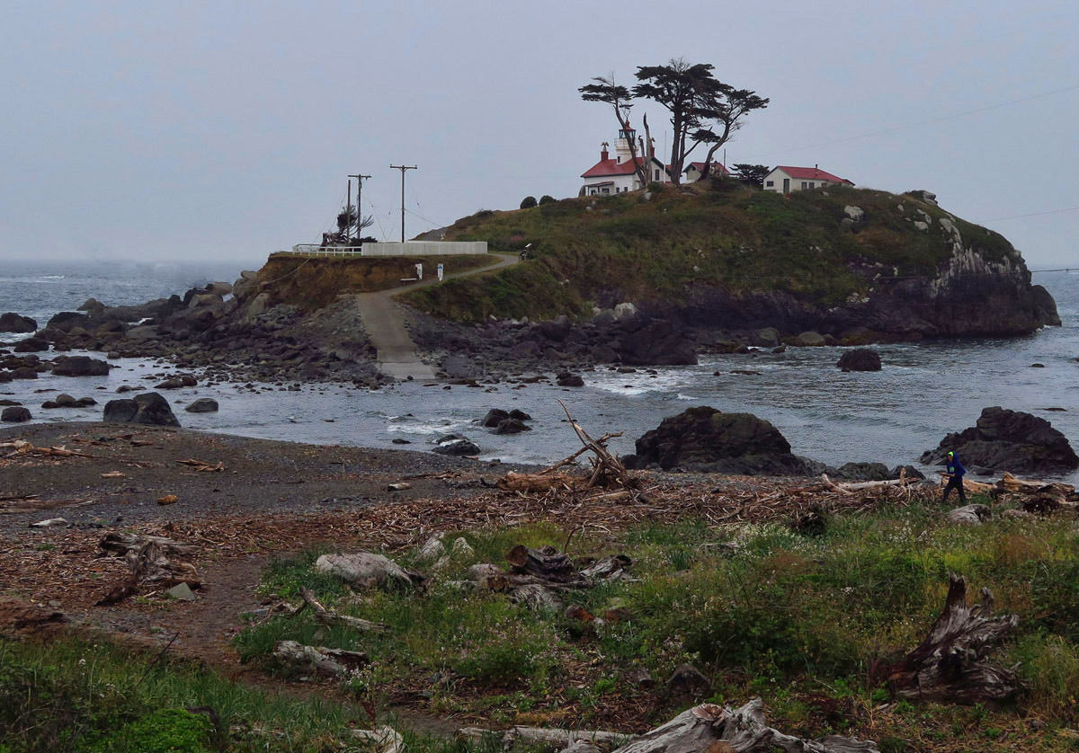 Even though I visited Battery Point Light in Crescent City in 2014, I can't resist a return visit, but must wait for the tide to go out...