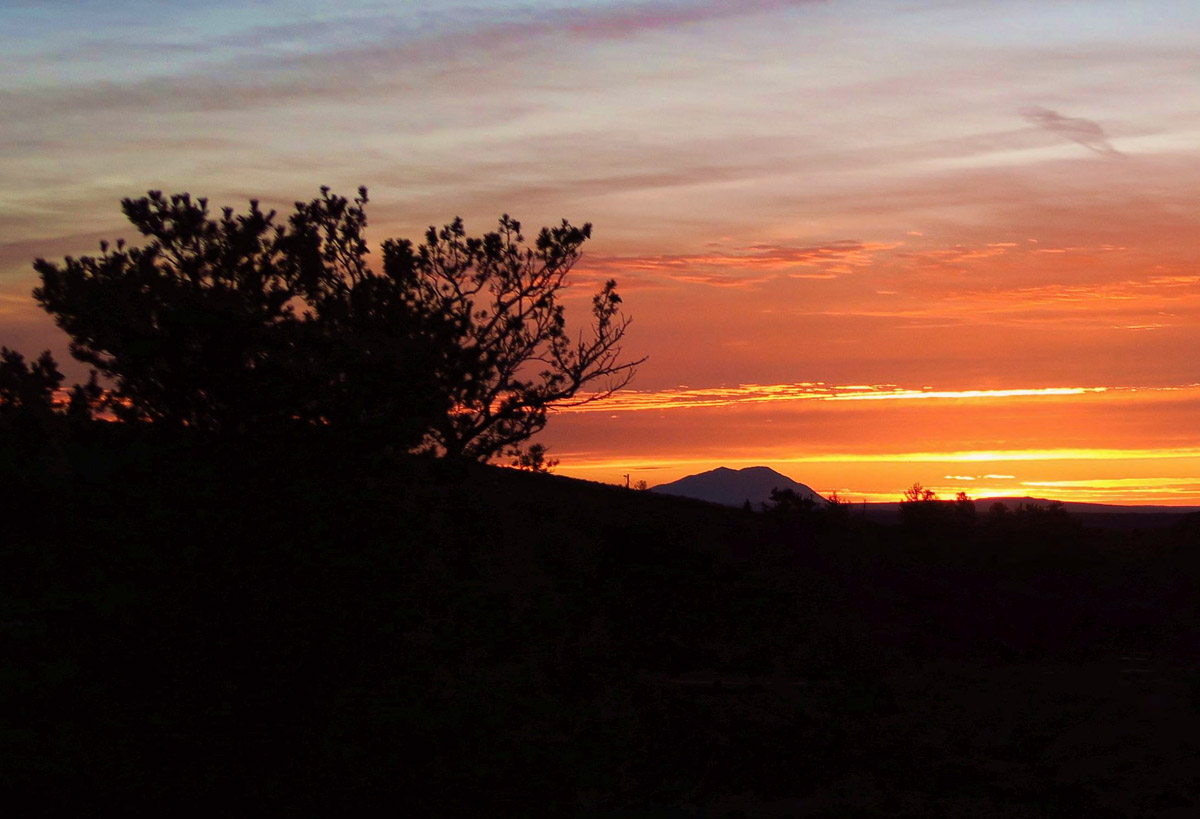 Sunset over the Cinder Cones, taken from campsite.