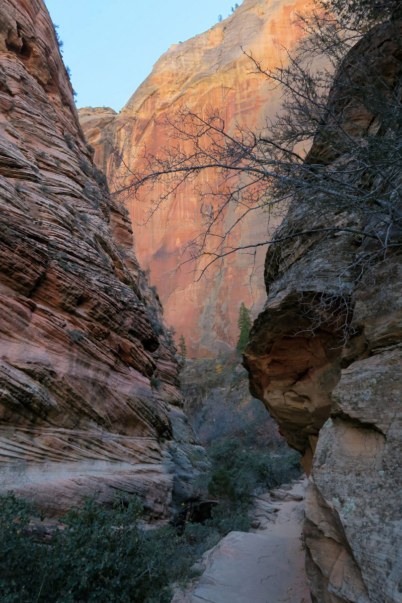 After some long, grueling paved switchbacks, the trail reaches Echo Canyon.